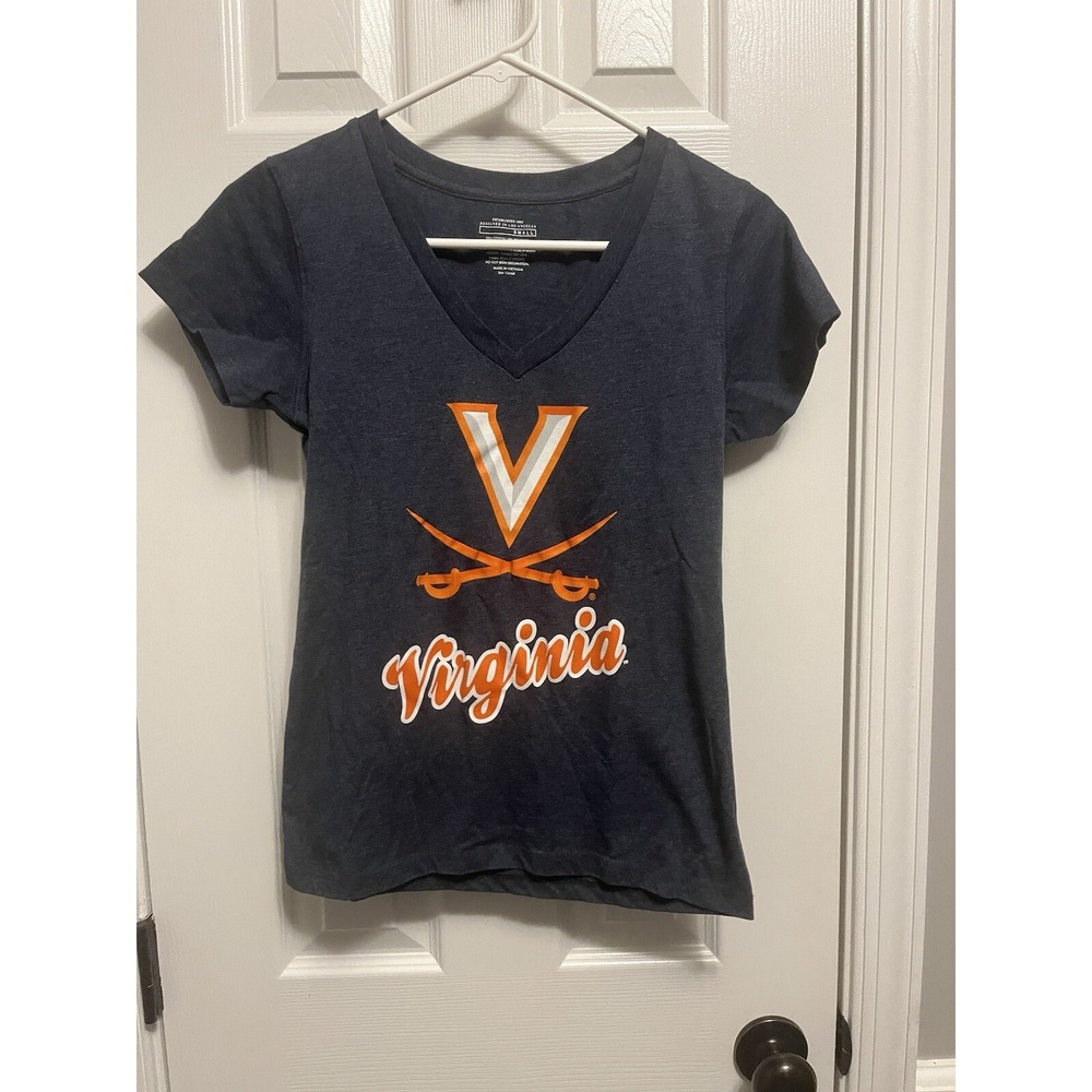 WOMENS BLUE VIRGINIA CAVALIERS FINELINE '47 FRANKIE TEE SMALL